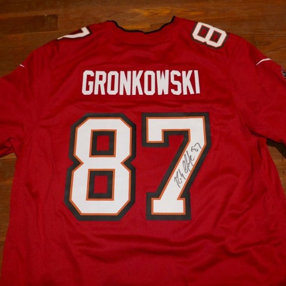 NIKE Other - Tampa Bay Rob Gronkowski GRONK Mens L Nike RED Signed Autograph Jersey PATRIOTS